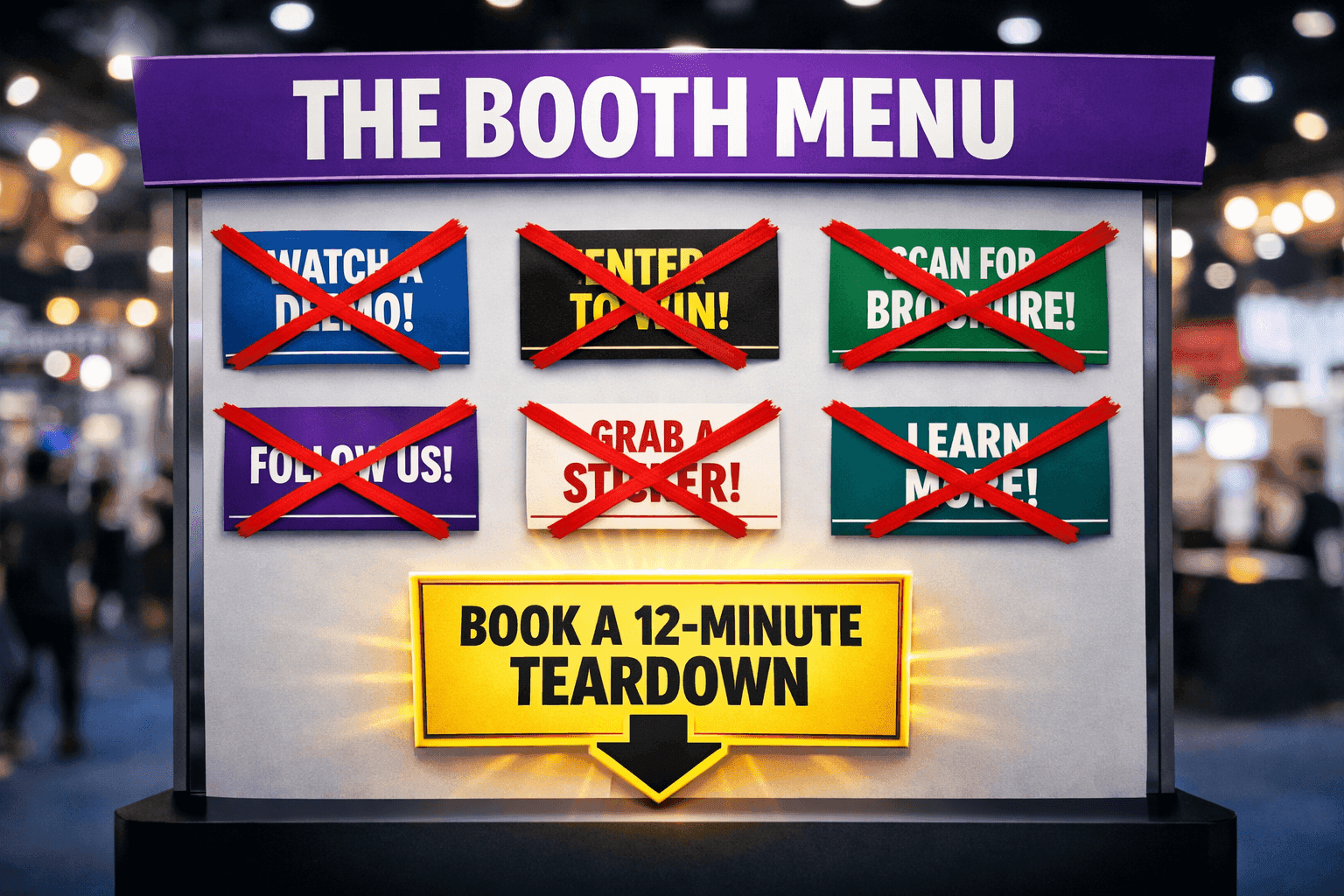 One Booth CTA (Maybe Two): One Clear Ask Beats Five Confusing Options